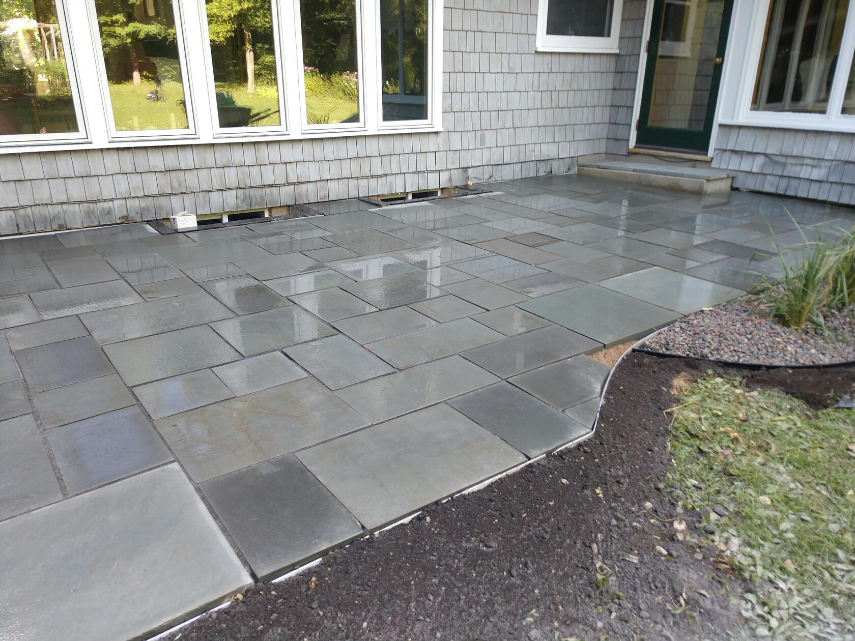 Bluestone concrete patio overlay