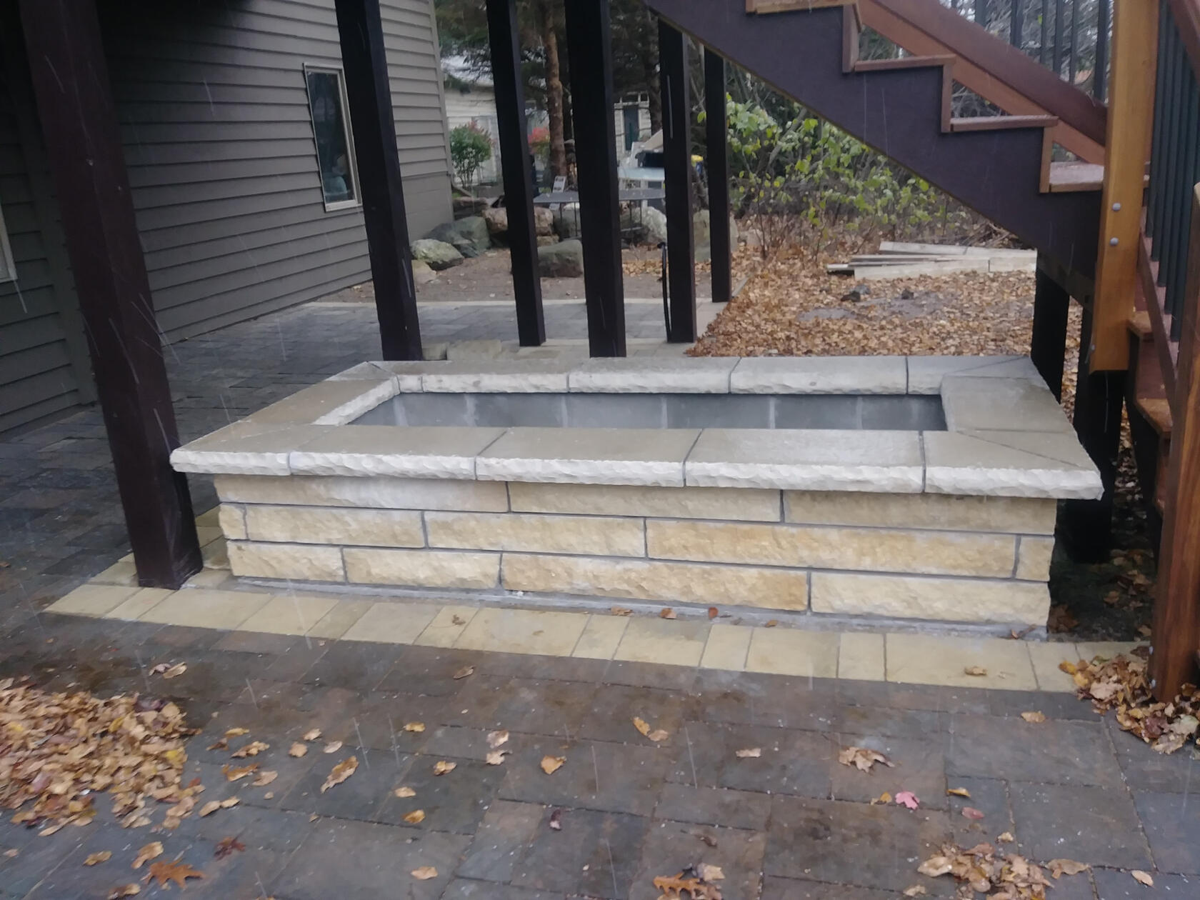 Rectangle planter for seating and plant creativity.